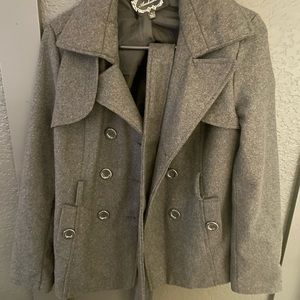 Women's Heather gray pea coat